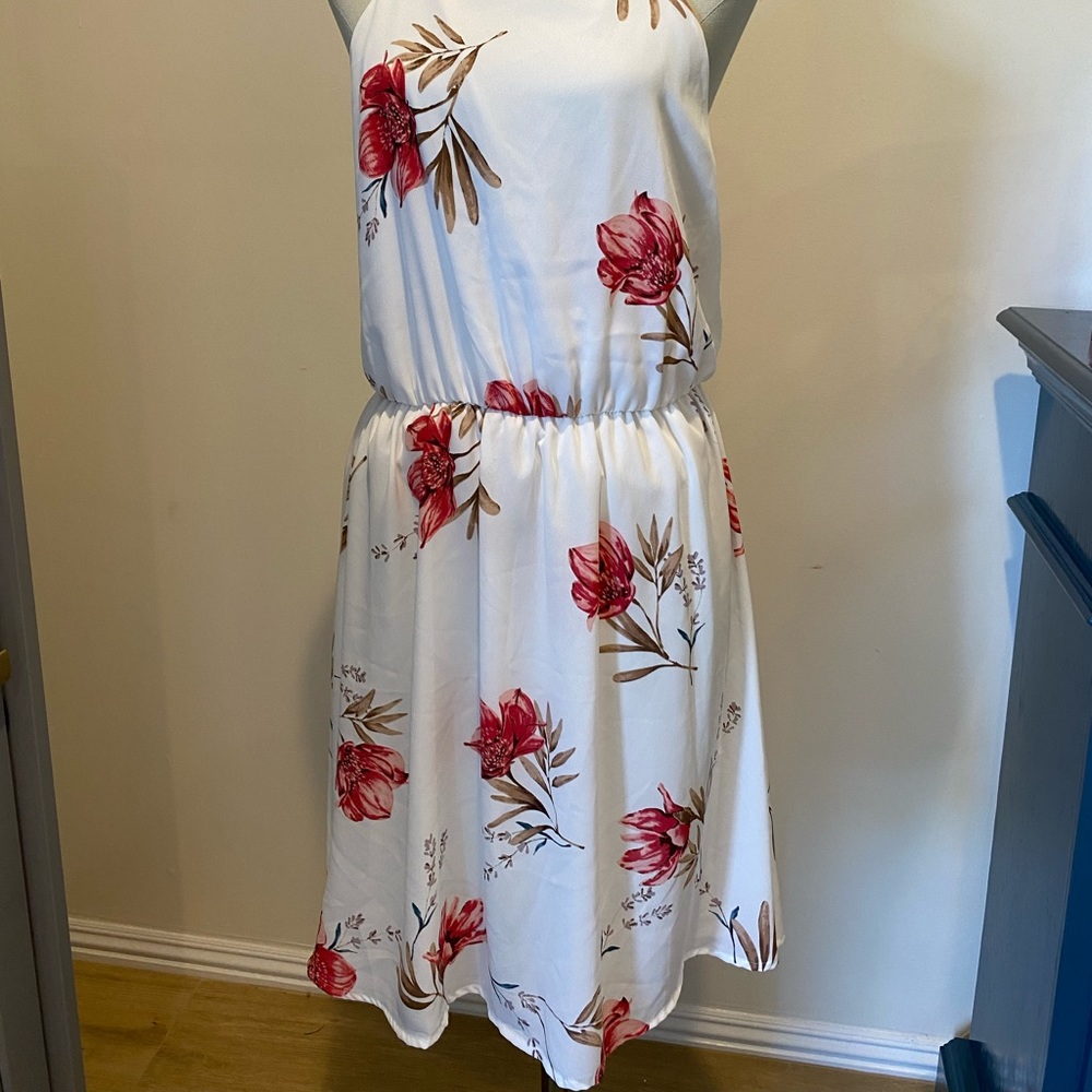 Lush Floral Dress with Tie Back (L)